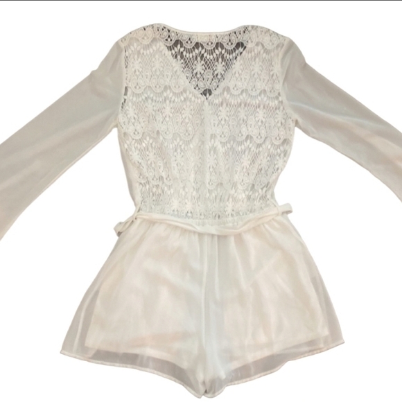 ALTAR'D State Lace Back Tie Waist Romper - Picture 3 of 9